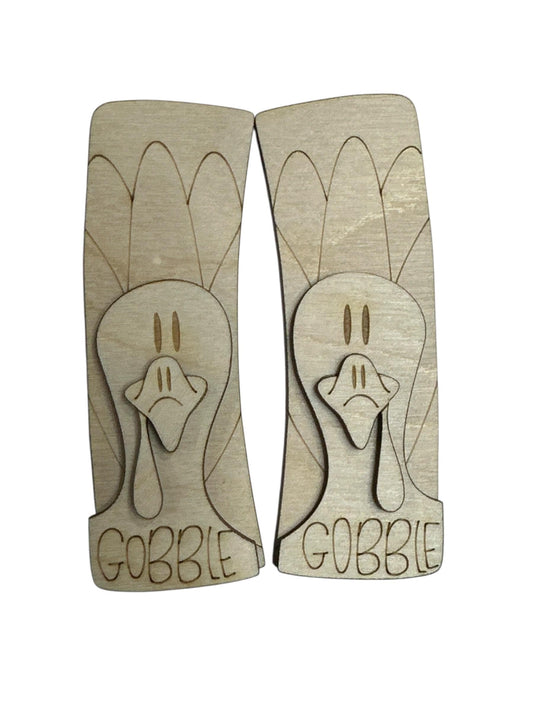 DIY Turkey Wood Laser Cut Hair Clip Pieces: Unfinished Fall Craft