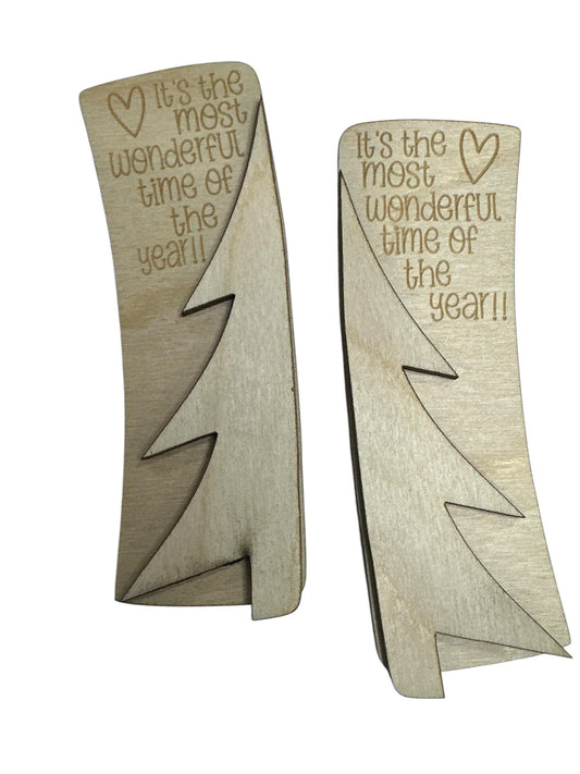DIY Winter Tree Hair Clip Pieces: Unfinished Birch Wood, Laser Cut