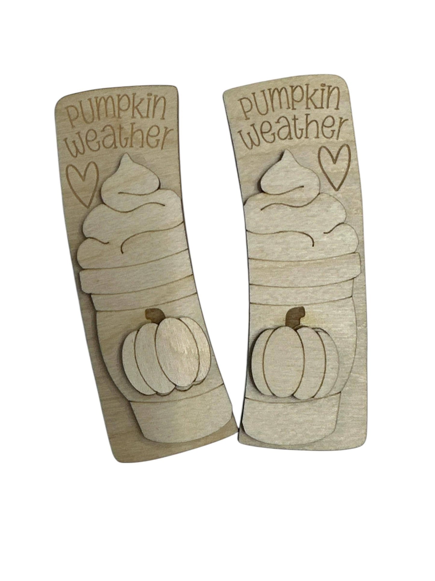 DIY Pumpkin & Coffee Wood Hair Clip Pieces: Unfinished Laser Cut Blanks
