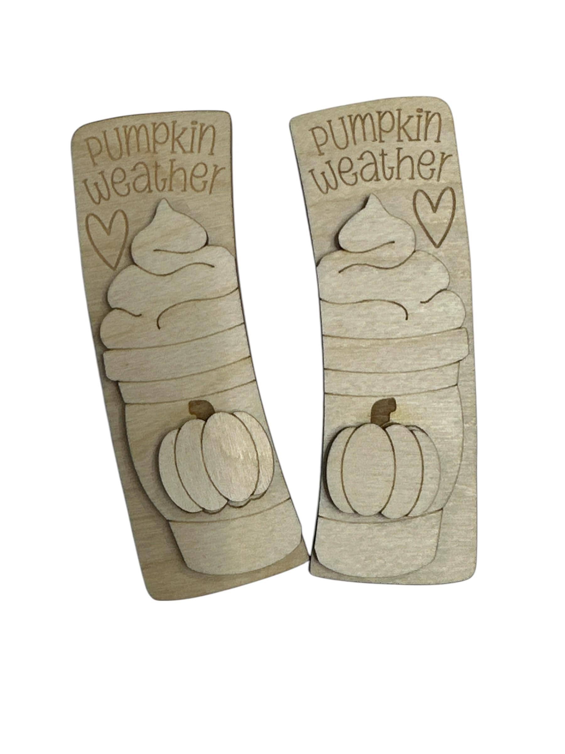 DIY Pumpkin & Coffee Wood Hair Clip Pieces: Unfinished Laser Cut Blanks
