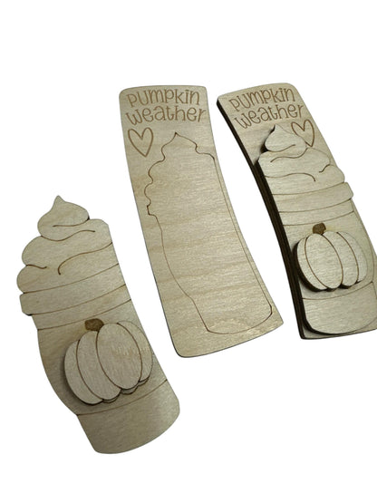 DIY Pumpkin & Coffee Wood Hair Clip Pieces: Unfinished Laser Cut Blanks