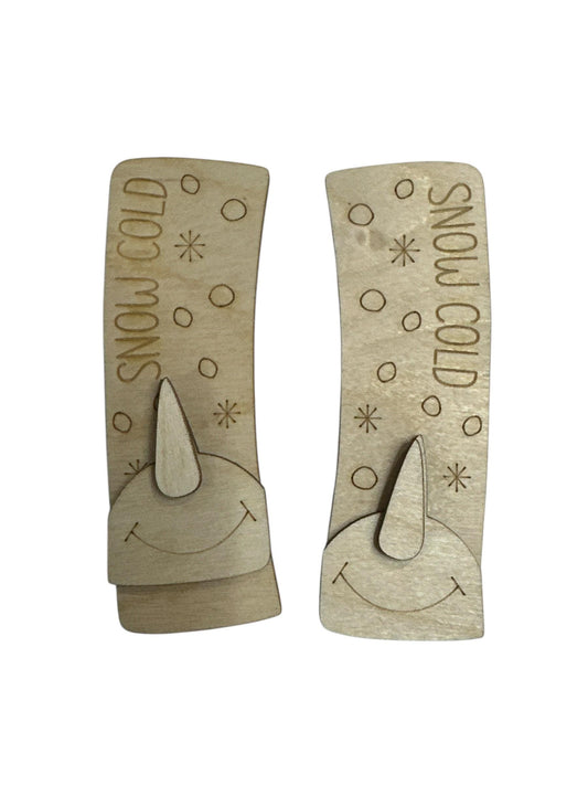 DIY Wood Snowman Hair Clip Pieces: Laser Cut Birch Blanks