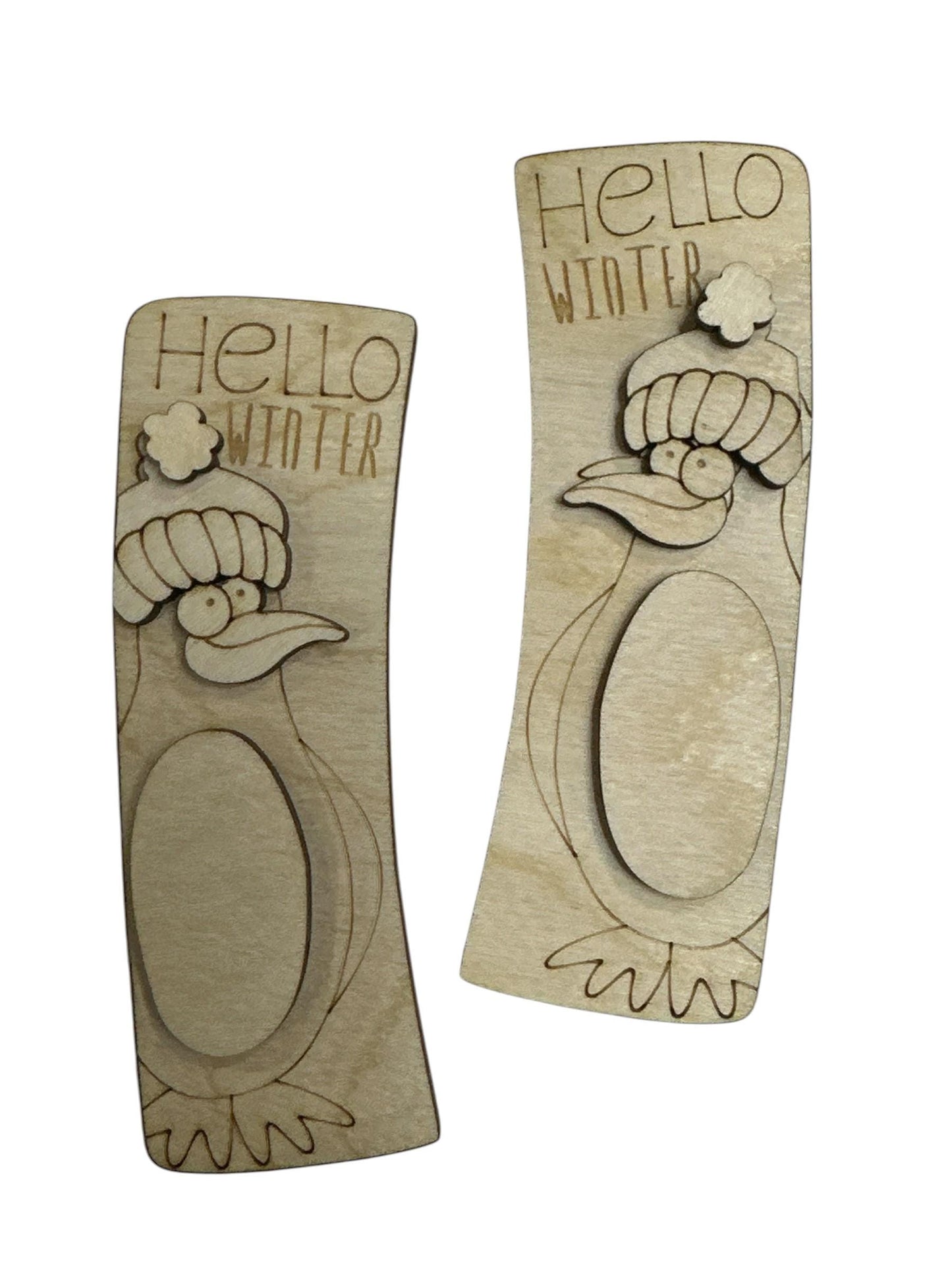 DIY Penguin Wood Hair Clip Pieces: Unfinished Laser Cut Blanks, Winter Penguin Claw Clip, Paint your own 4"