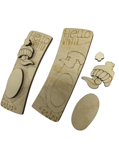 DIY Penguin Wood Hair Clip Pieces: Unfinished Laser Cut Blanks, Winter Penguin Claw Clip, Paint your own 4"