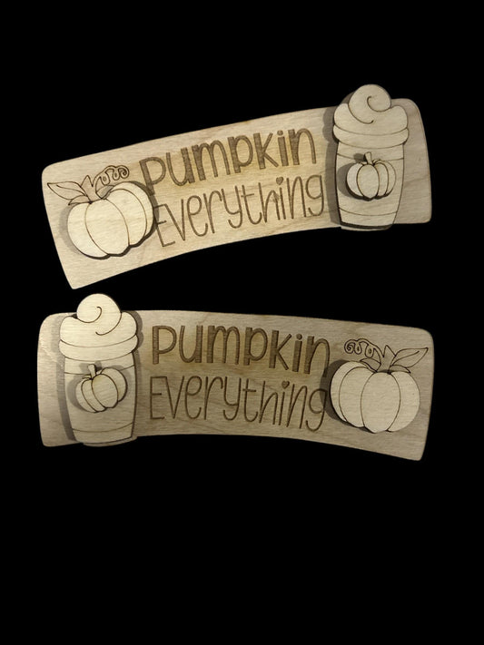 DIY Pumpkin Everything Wood Hair Clip Blank: Laser Cut Fall Design