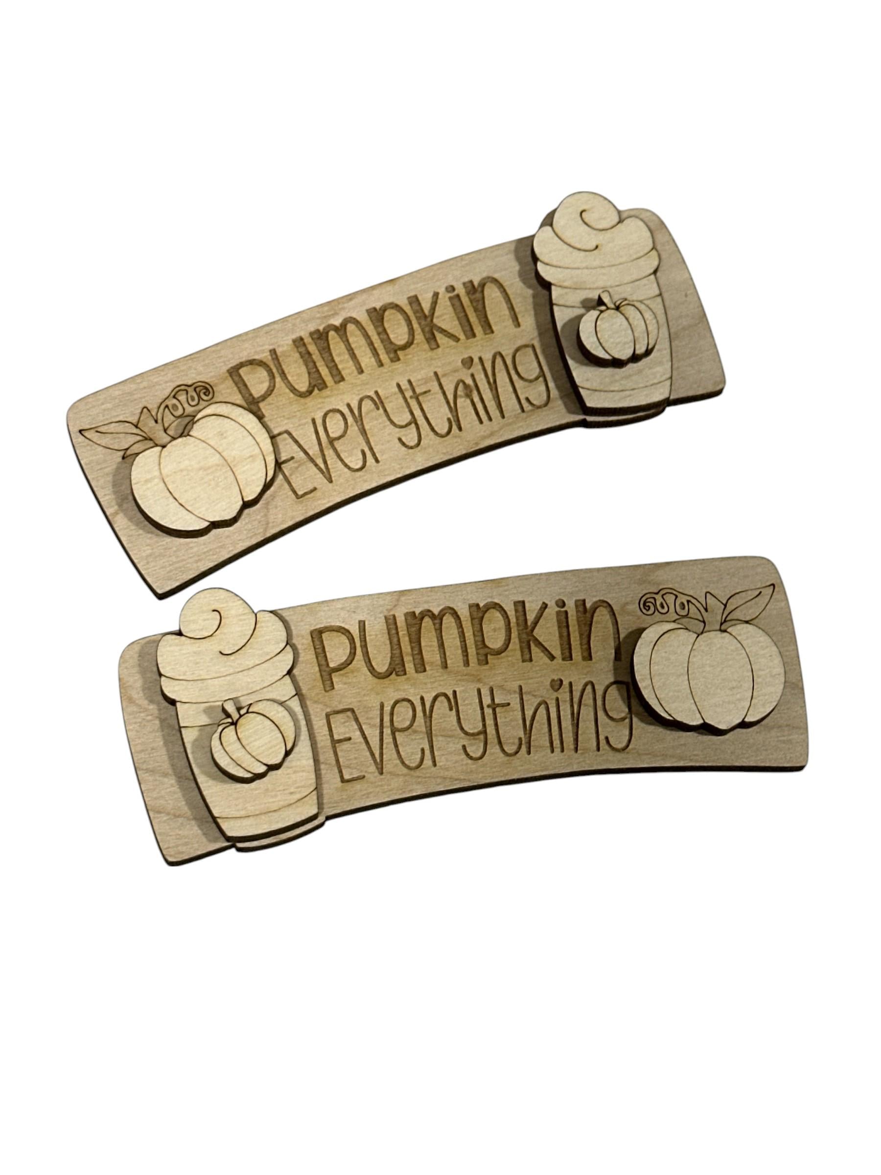 DIY Pumpkin Everything Wood Hair Clip Blank: Laser Cut Fall Design