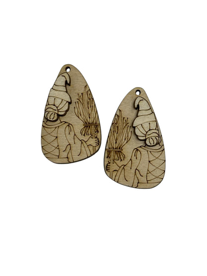 Witch Vibe DIY Earrings: Unfinished Birch Wood, Halloween Craft, Halloween Witch Vibe Earrings, Unfinished Paint your own