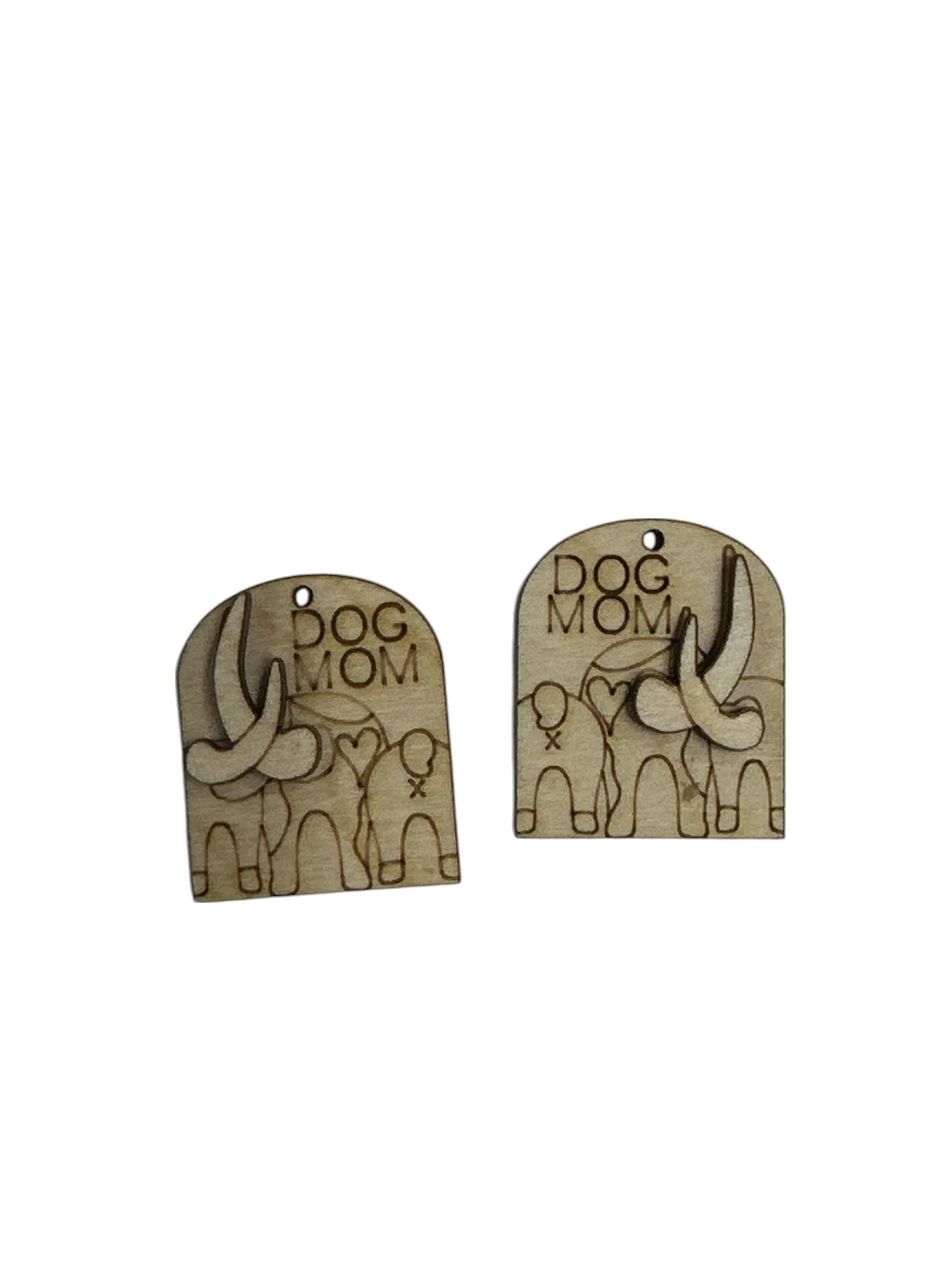 Dog Mom DIY Earrings: Blank Birch Wood, Engraved Tales