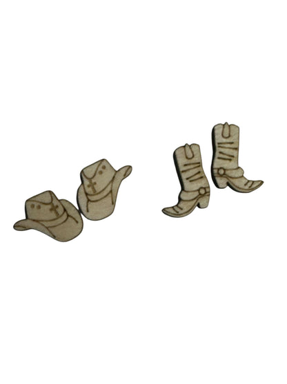 DIY Cowgirl Wooden Earrings: Unfinished Birch Blanks