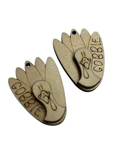 DIY Gobble Turkey Earrings: Unfinished Birch Wood, Craft Jewelry