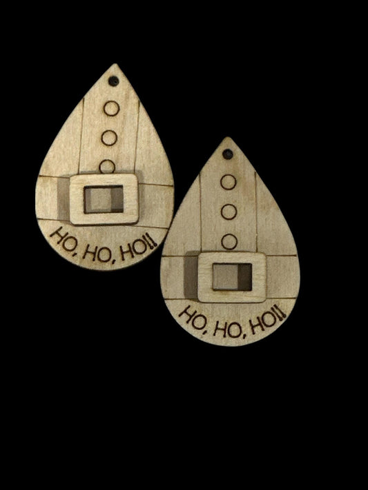 DIY Ho Ho Ho Holiday, Unfinished Earrings, Wooden Earrings, Blank Wood Cut Earrings, DIY Jewelry Craft, Craft Night Earrings, Santa Earring
