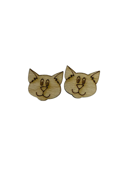 DIY Cat Mom Wooden Earrings: Unfinished Craft Studs