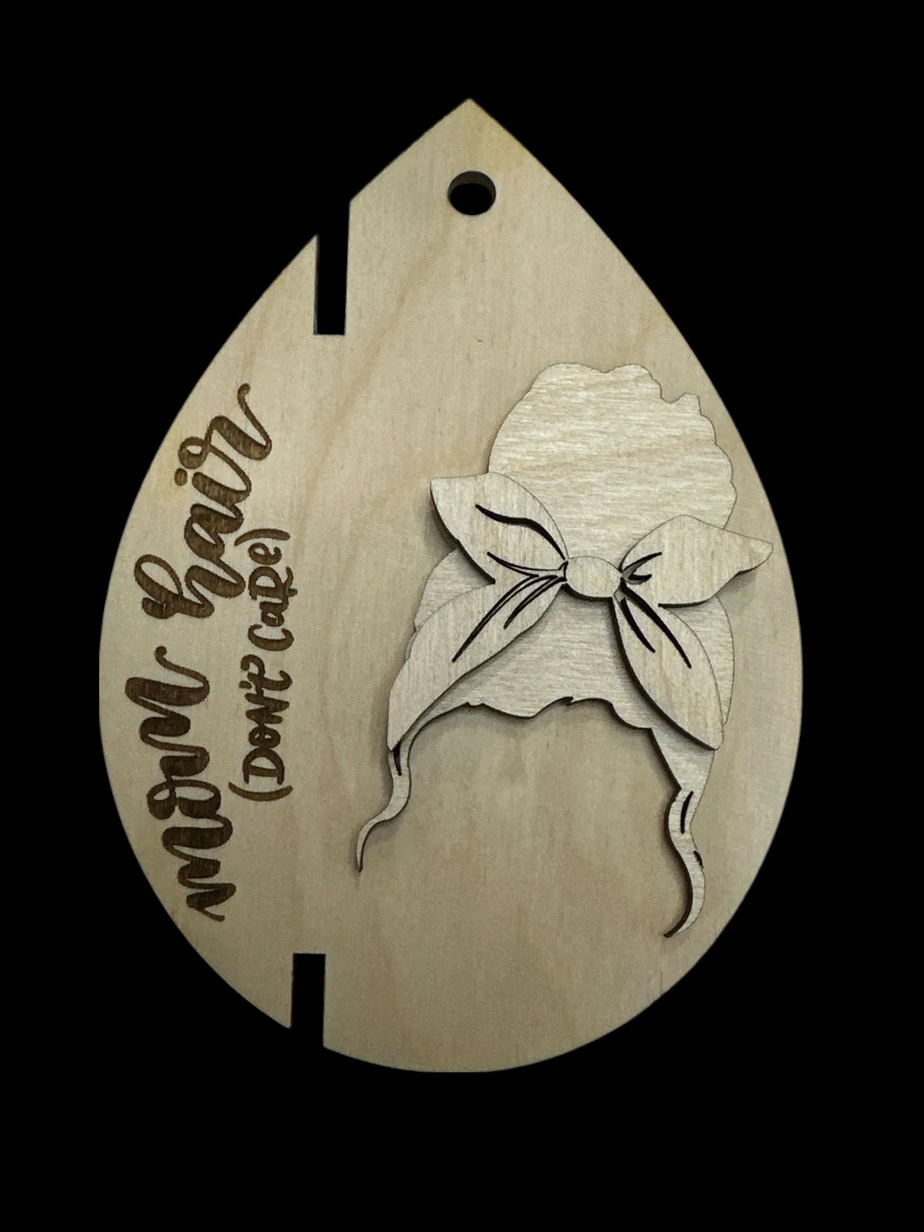 DIY Birch Car Charm: Mom Hair Don't Care - Customizable Accessory