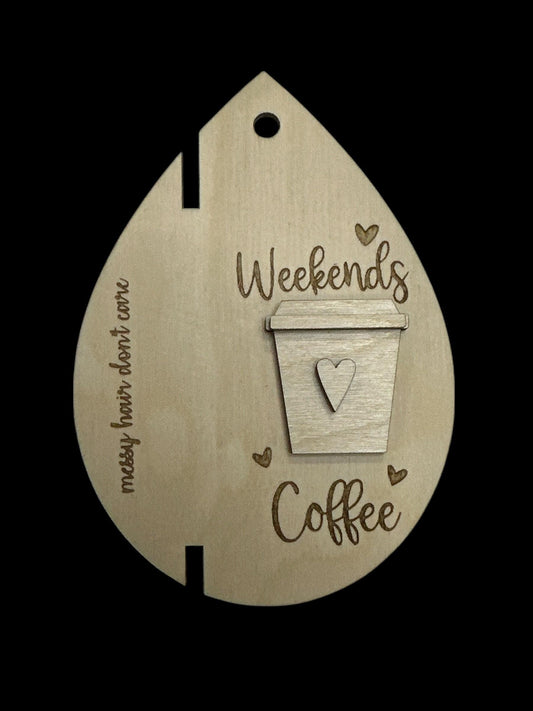 Unfinished Birch Wood Car Charm: DIY Coffee Cup Hair Tie