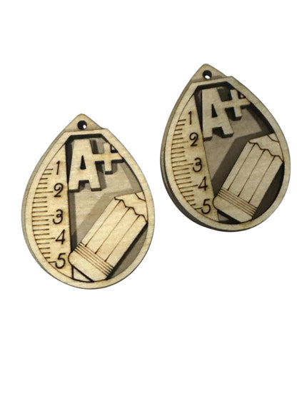 DIY School Wooden Earrings: Unfinished Craft Blanks