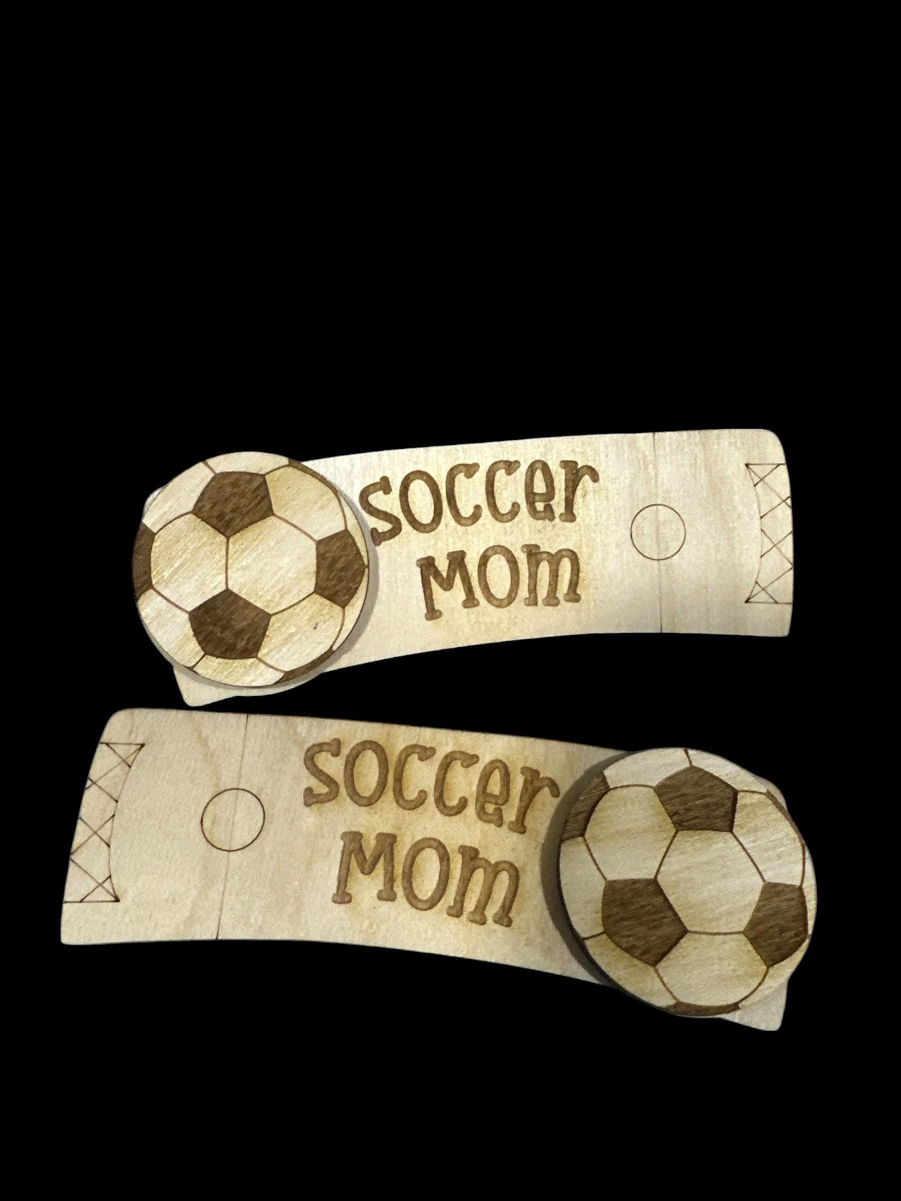DIY Soccer Hair Clip Pieces: Unfinished Wood Laser Cut Blanks