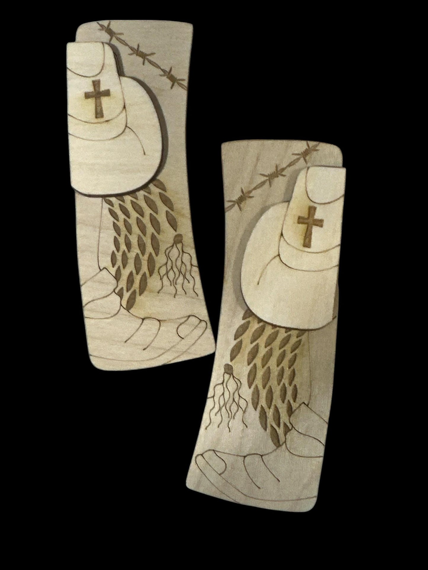 Western DIY Wood Laser Blank Hair Clip Pieces, Unfinished Western Clip, Wood is Ready to Paint, Laser Cut Boots with Hat, Claw Clip, DIY