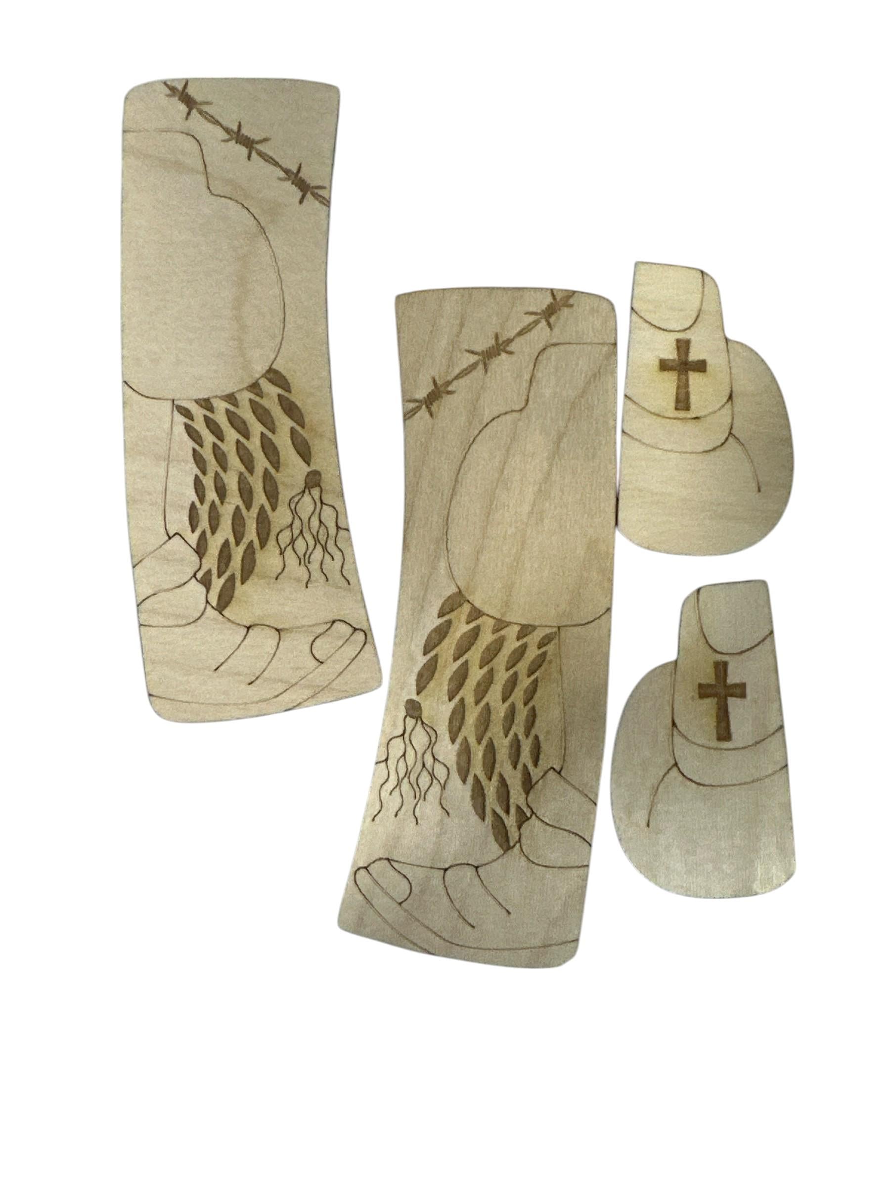Western DIY Wood Laser Blank Hair Clip Pieces, Unfinished Western Clip, Wood is Ready to Paint, Laser Cut Boots with Hat, Claw Clip, DIY