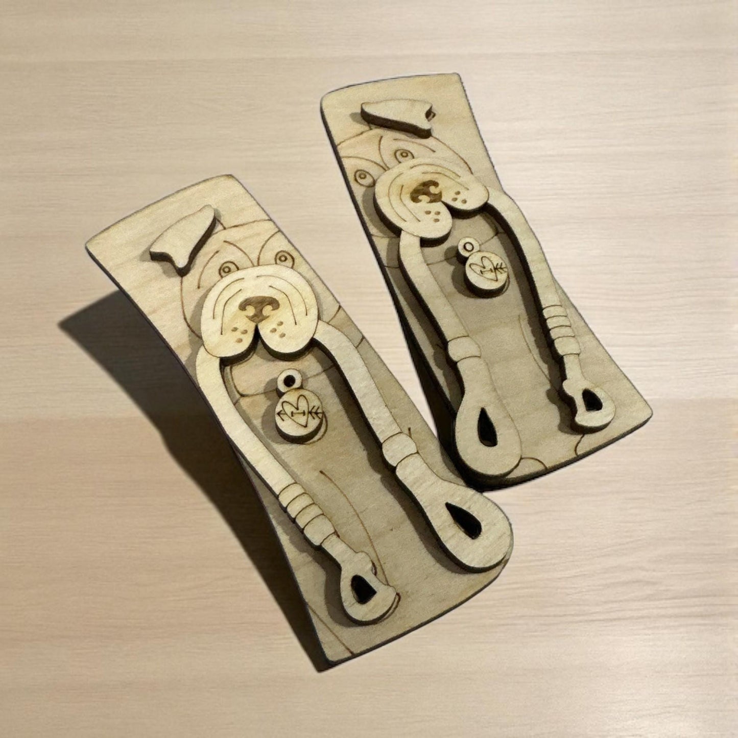 DIY Dog Hair Clip Pieces: Unfinished Wood Laser Cut Blanks