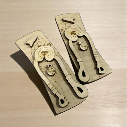 DIY Dog Hair Clip Pieces: Unfinished Wood Laser Cut Blanks