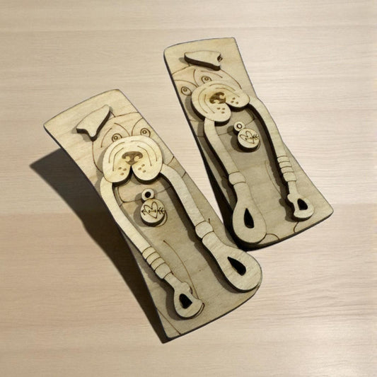 DIY Dog Hair Clip Pieces: Unfinished Wood Laser Cut Blanks