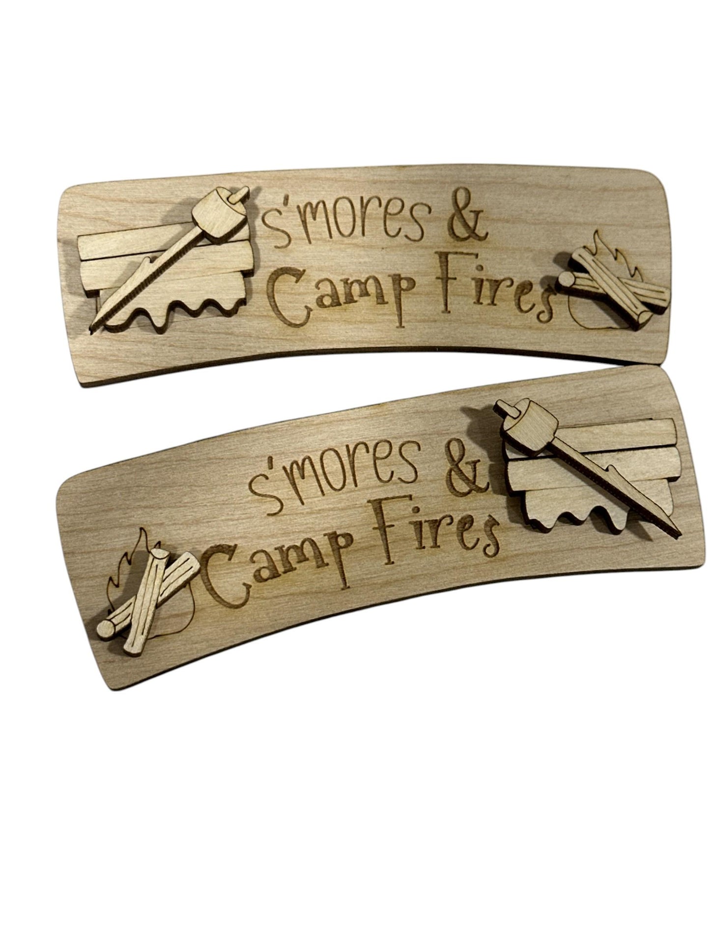 DIY Campfire Wood Hair Clip Pieces: Unfinished Laser Cut Birch