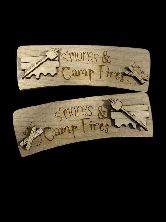 DIY Campfire Wood Hair Clip Pieces: Unfinished Laser Cut Birch