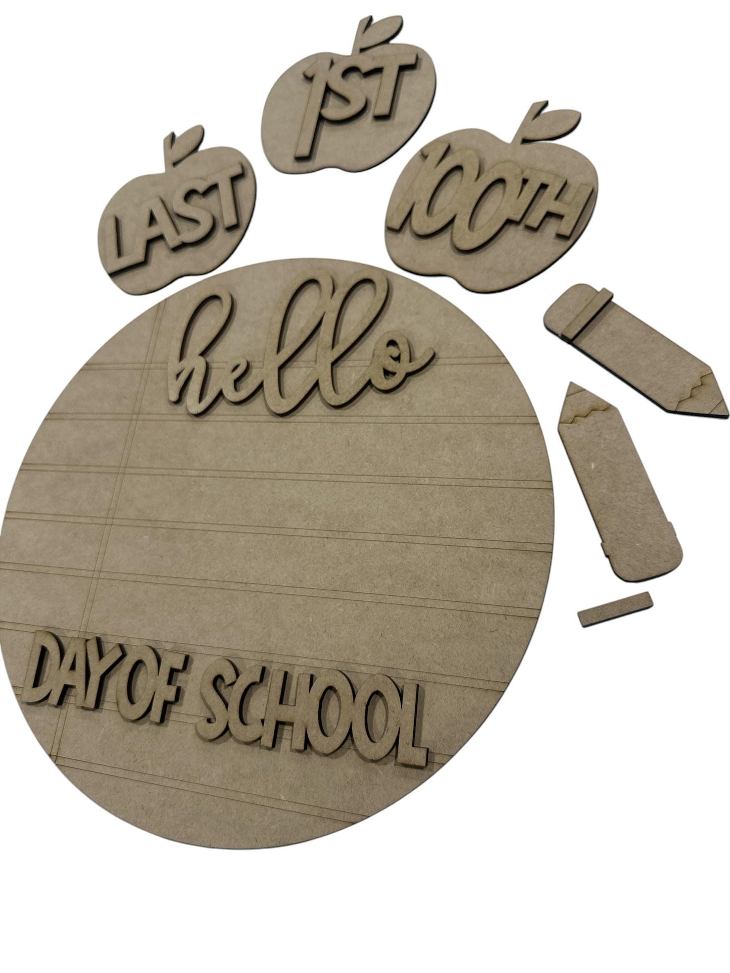 DIY Unfinished First Day of School Sign: Interchangeable 10" Insert