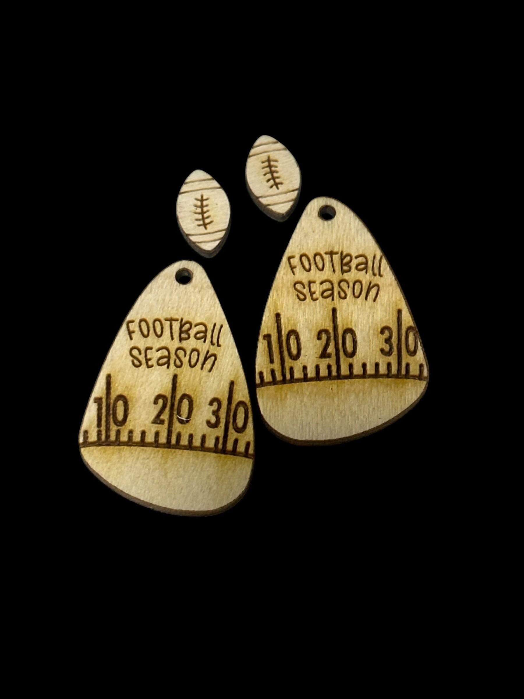 DIY Football Earrings: Unfinished Wood Cutout, Sports Jewelry Craft