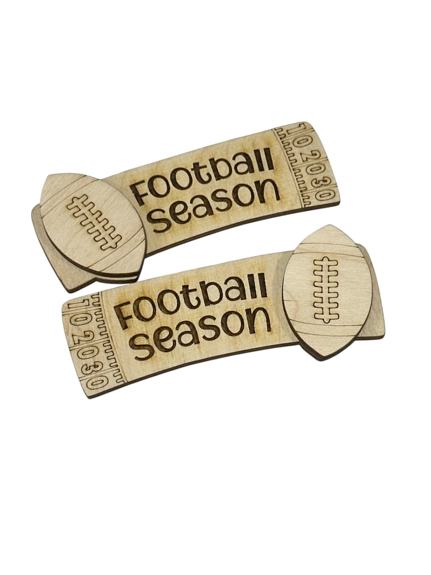 DIY Football Hair Clip Pieces: Unfinished Wood Laser Cut Blanks