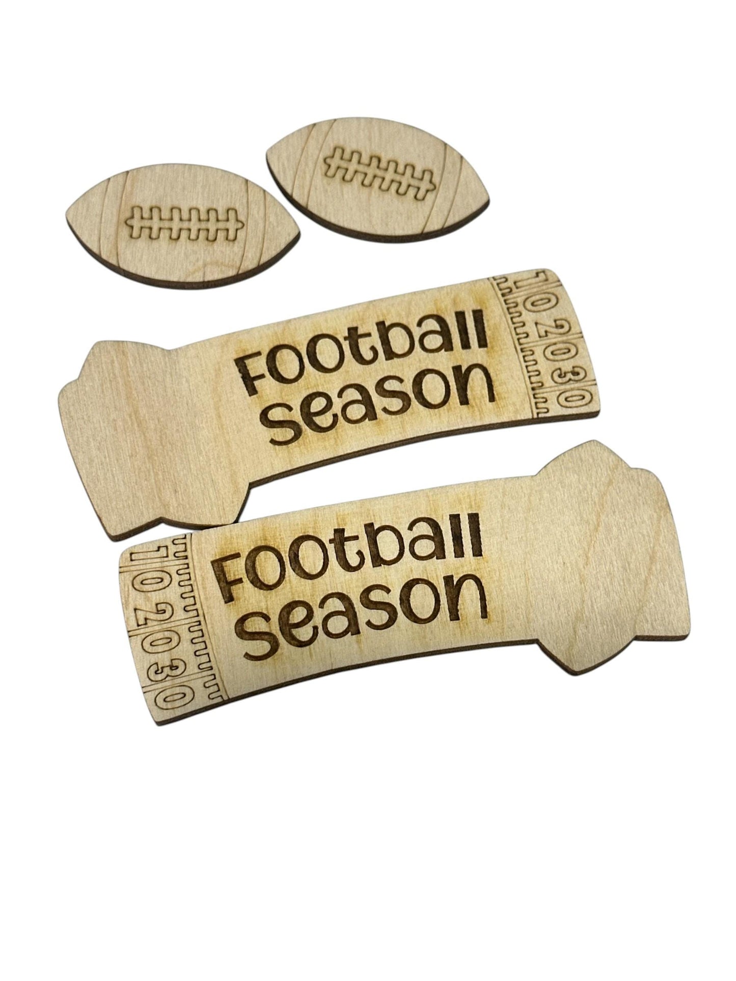 DIY Football Hair Clip Pieces: Unfinished Wood Laser Cut Blanks