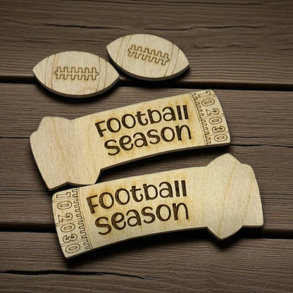 DIY Football Hair Clip Pieces: Unfinished Wood Laser Cut Blanks