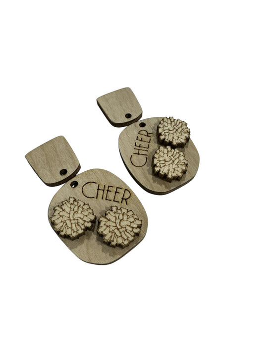 DIY Cheer Earrings: Unfinished Birch Wood, Craft Jewelry