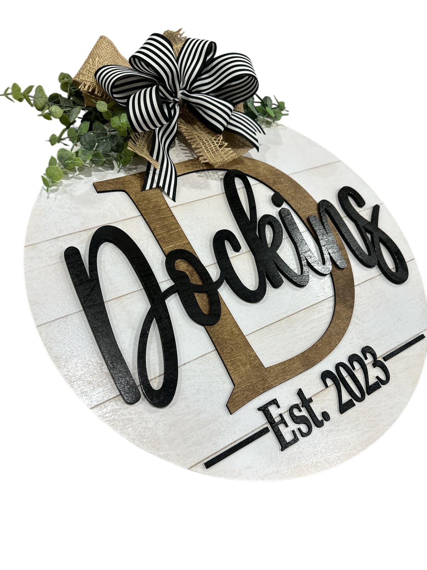 Personalized Doo Hanger Shiplap Last Name Door Hanger, Door Sign, Large Farmhouse Sign, Personalized Door Hanger, Wedding Gift, Door Hanger