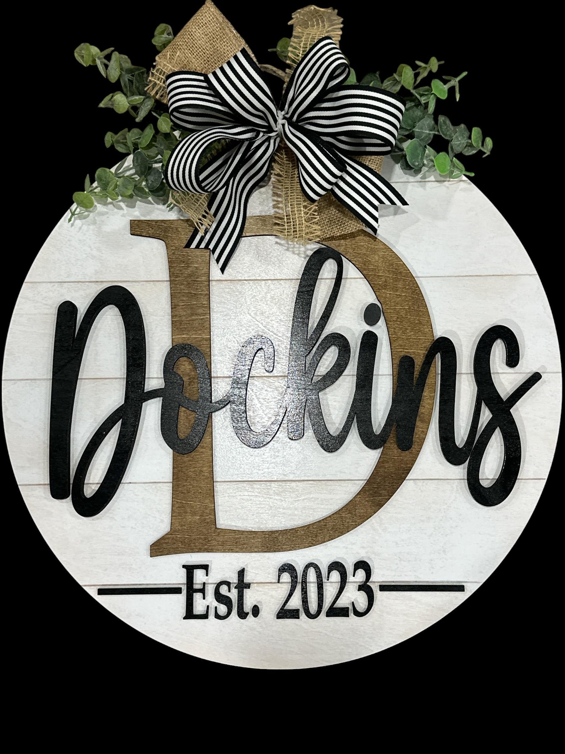Personalized Doo Hanger Shiplap Last Name Door Hanger, Door Sign, Large Farmhouse Sign, Personalized Door Hanger, Wedding Gift, Door Hanger