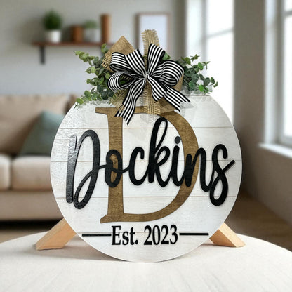 Personalized Doo Hanger Shiplap Last Name Door Hanger, Door Sign, Large Farmhouse Sign, Personalized Door Hanger, Wedding Gift, Door Hanger