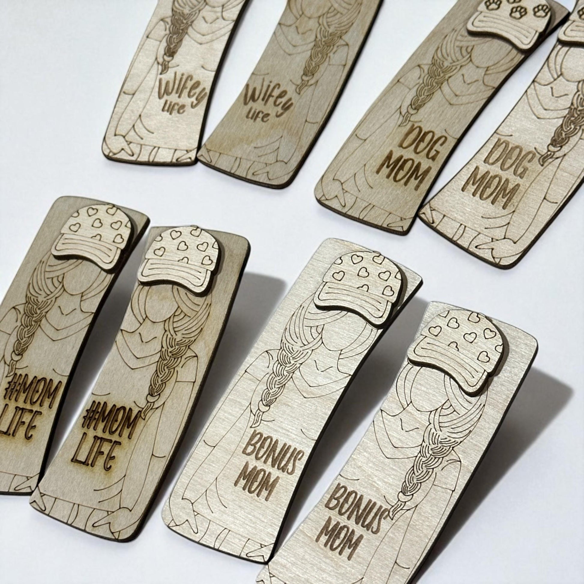 DIY wife, sorry about my husband Laser Cut Birch Hair Clip Pieces: Mom Life DIY Craft, mom life