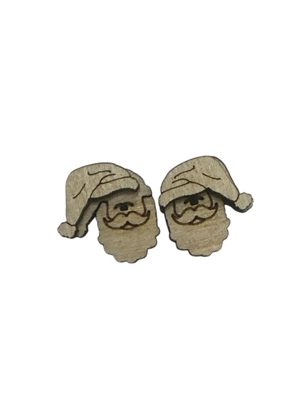 Santa DIY Earrings: Unfinished Wood, Craft Night Jewelry