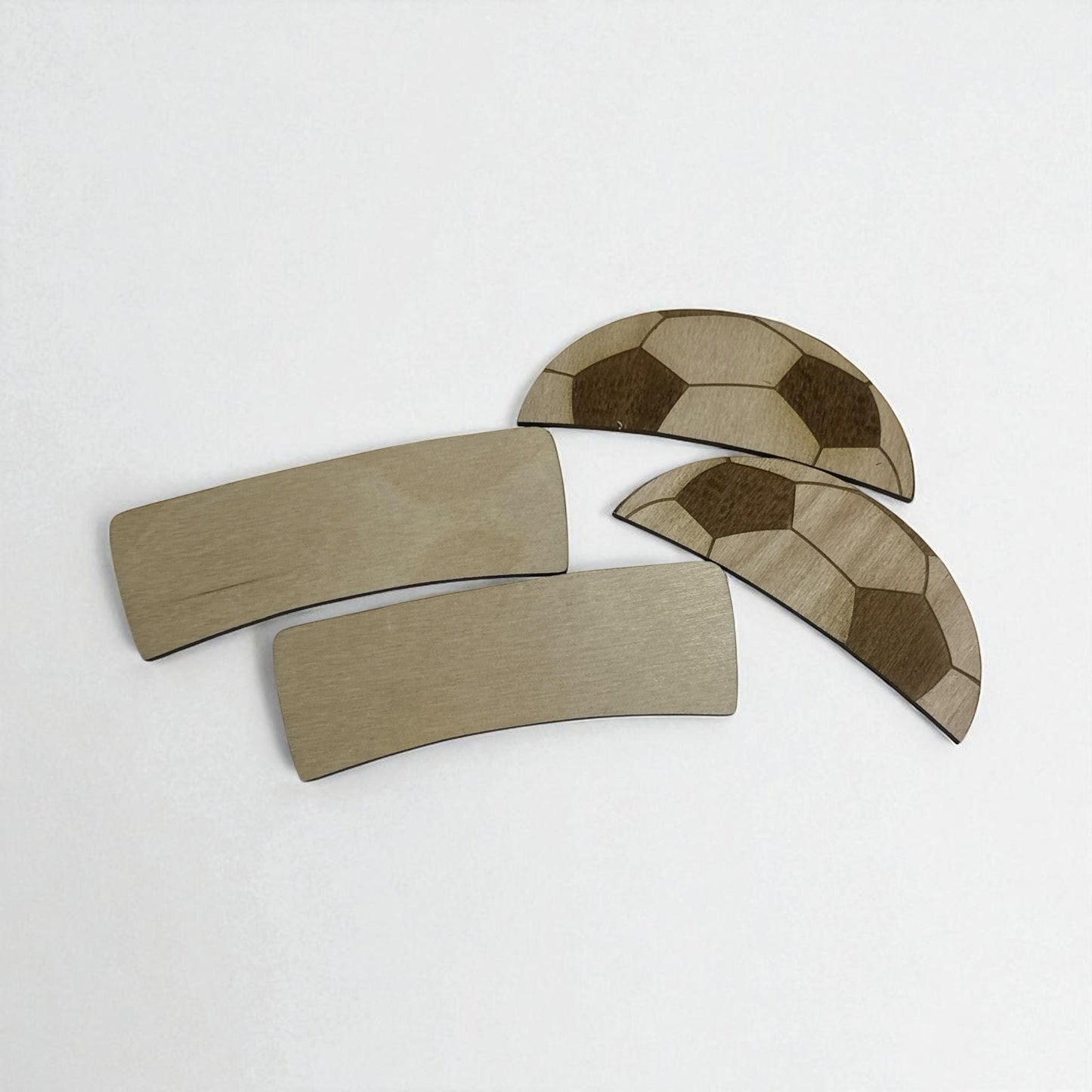DIY Soccer Hair Clip Pieces: Unfinished Wood Laser Cut Blanks