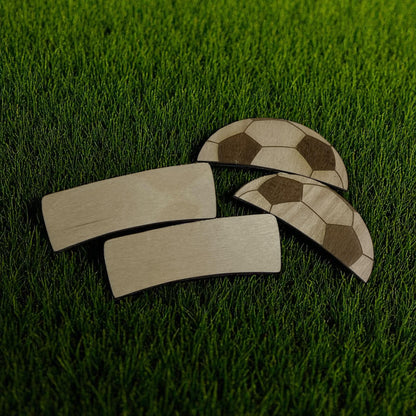 DIY Soccer Hair Clip Pieces: Unfinished Wood Laser Cut Blanks