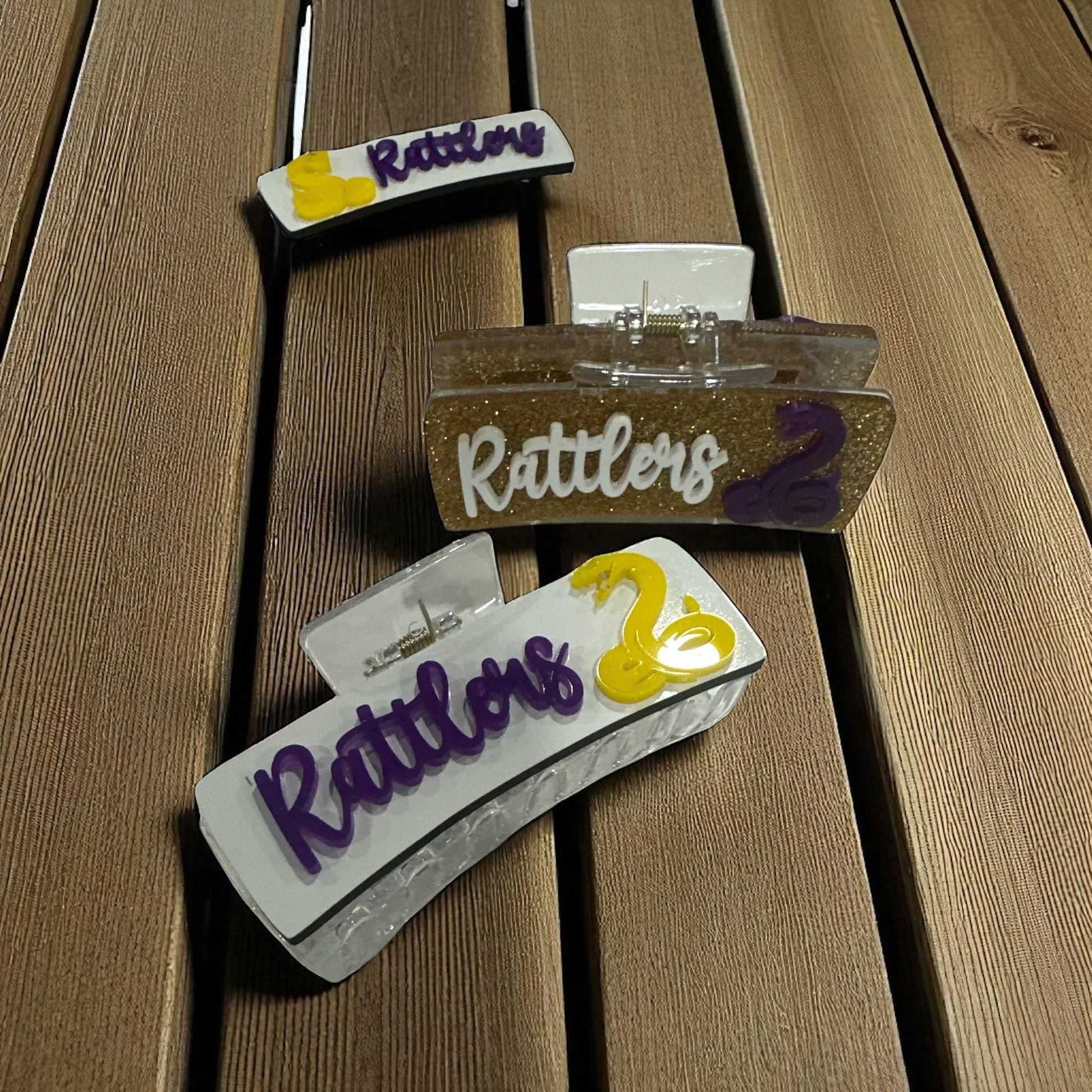 Personalized School Name Acrylic Hair Clip - Team Spirit Accessory