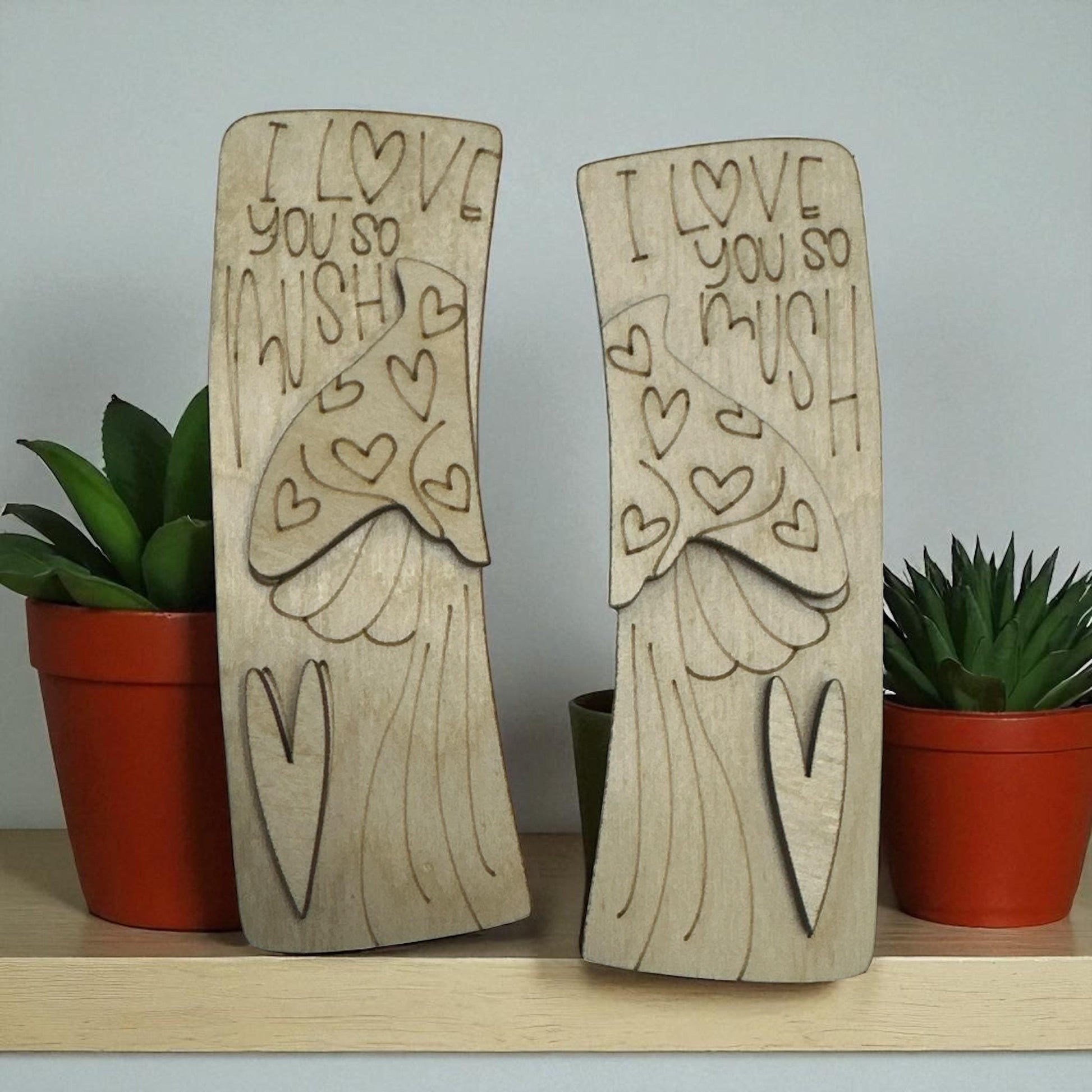 Mushroom Engraved Wood Hair Clip Pieces: DIY Craft Blanks