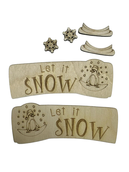 DIY Snow Globe Hair Clip Pieces: Unfinished Birch Wood, Laser Cut