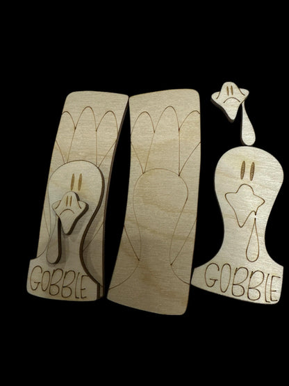 DIY Turkey Wood Laser Cut Hair Clip Pieces: Unfinished Fall Craft