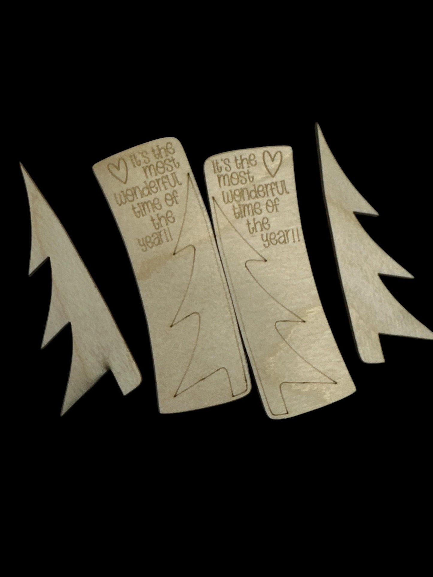 DIY Winter Tree Hair Clip Pieces: Unfinished Birch Wood, Laser Cut