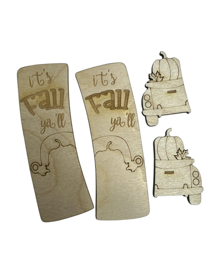 DIY Fall Truck Hair Clip: Unfinished Wood Laser Cut Blank