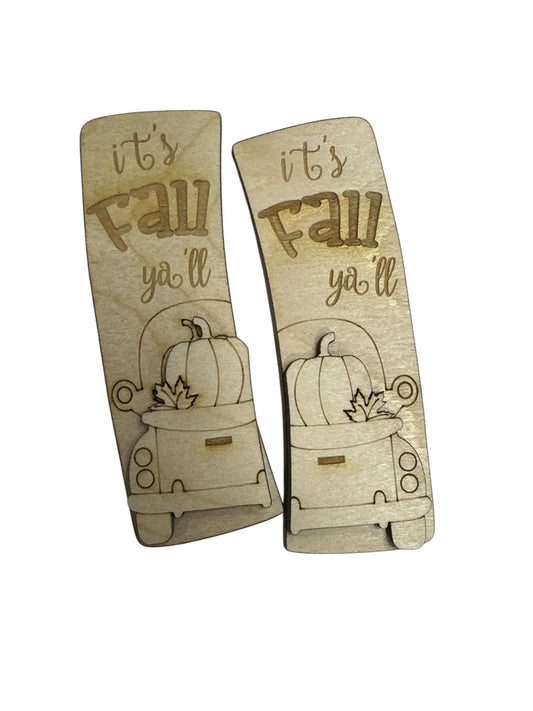 DIY Fall Truck Hair Clip: Unfinished Wood Laser Cut Blank