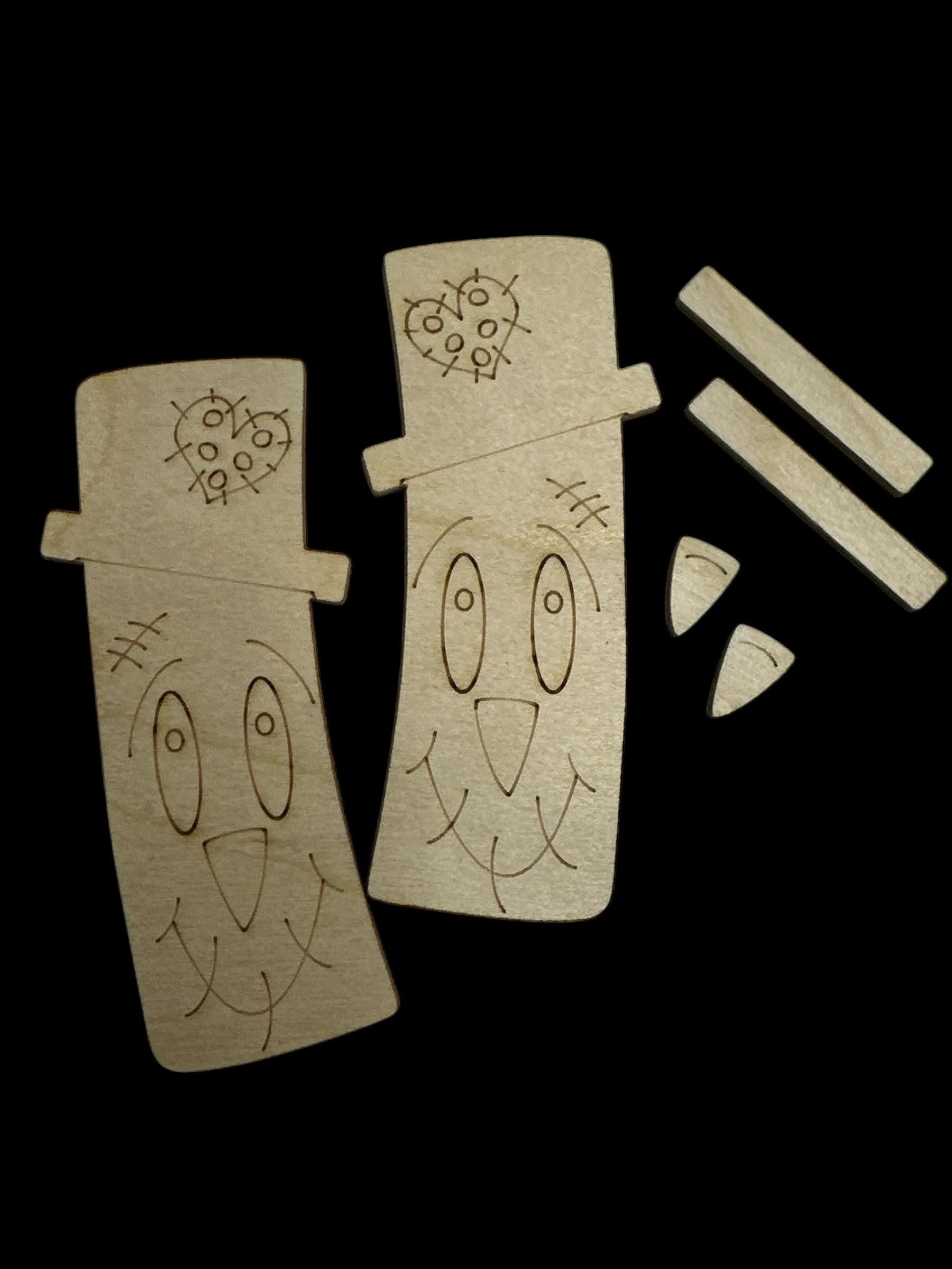 DIY Scarecrow Hair Clip Pieces: Unfinished Wood Laser Cut Blanks