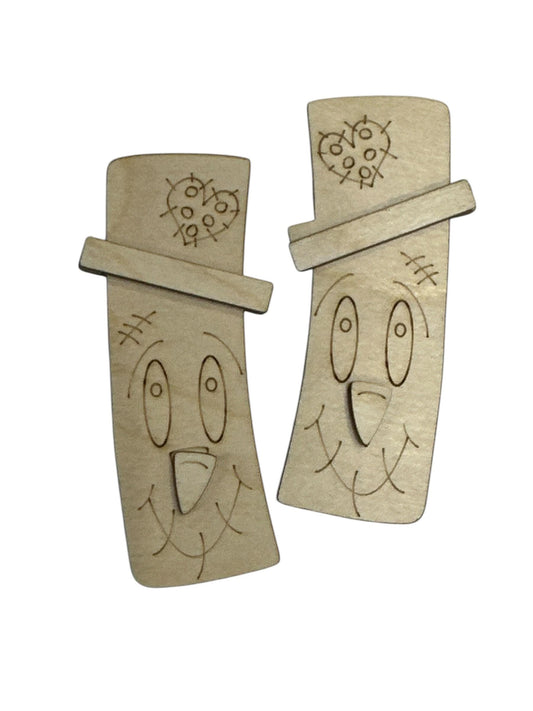 DIY Scarecrow Hair Clip Pieces: Unfinished Wood Laser Cut Blanks