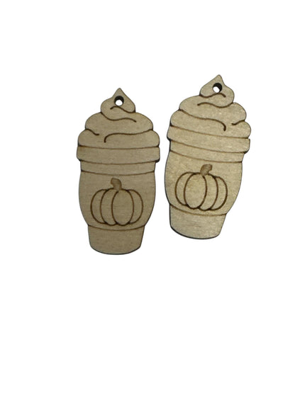DIY Pumpkin Weather Wooden Earrings: Unfinished Birch, Laser Cut